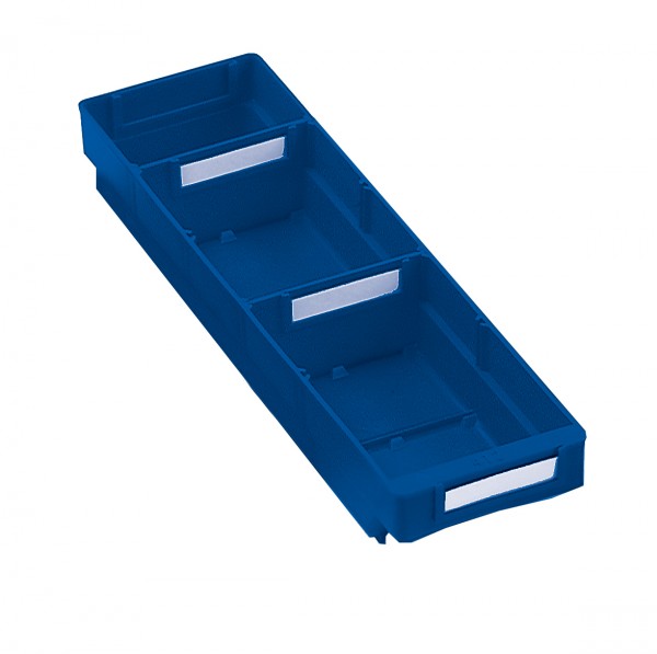 Regalkasten Mod. 410 blau, 400 x 120 x 65 mm, für 4 Trennplatten.