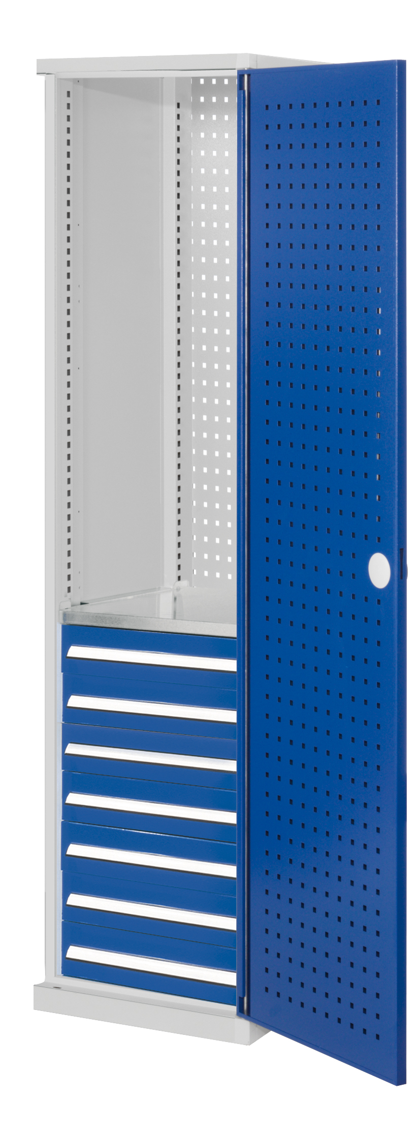 ®RasterPlan Schubladenschrank schmal Mod 5, 1950 x 600 x 600 mm, 7035/