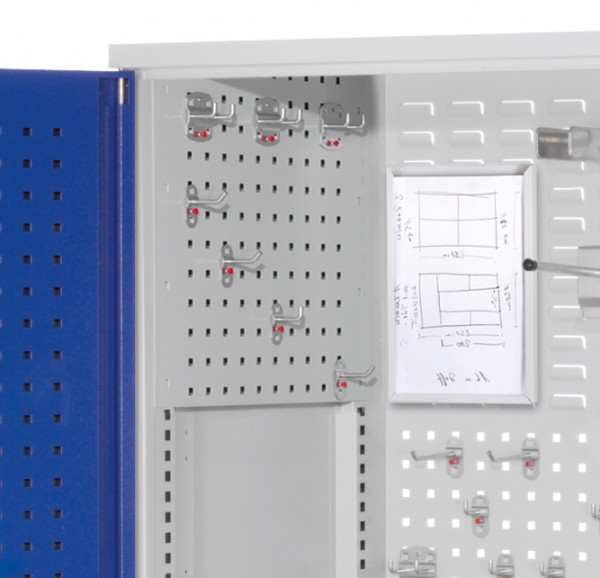 ®RasterPlan Seitenwandverkleidung linke Seite, Systemlochung B497 x H 455mm, RAL 7035.