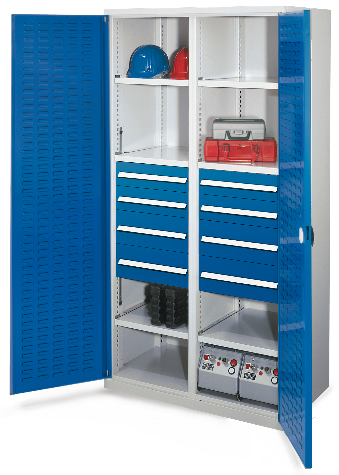 Schwerlastschrank mit Mitteltrennwand, 1950 x 1000 x 600 mm, Mod 54