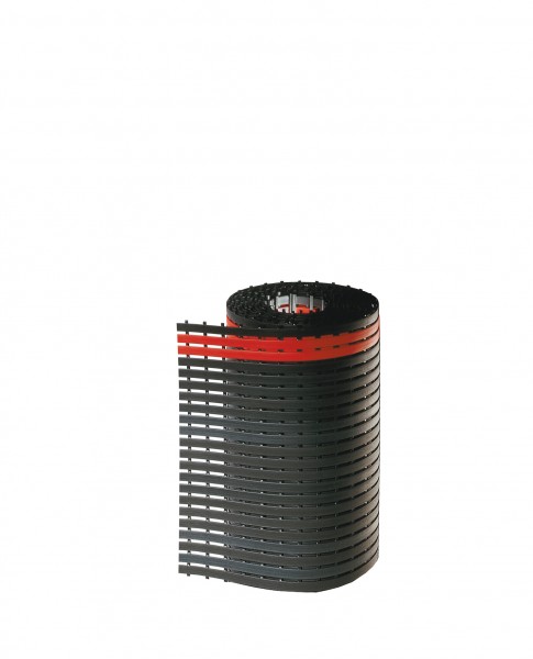 ErgoPlus Bodenmatte B600 mm - 5 m -, schwarz mit rotem Sicherheitsstreifen.