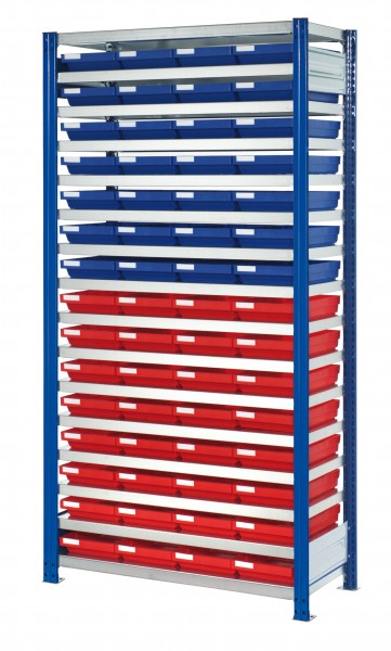 ®RasterPlan Steckregal mit Regalkästen Modell 21, 2000 x 1000 x 400 mm, GF. Inklusiv 60 x Größe 420.