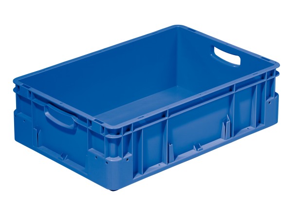 Euro-Transportbehälter blau, 600 x 400 x 180 mm.
