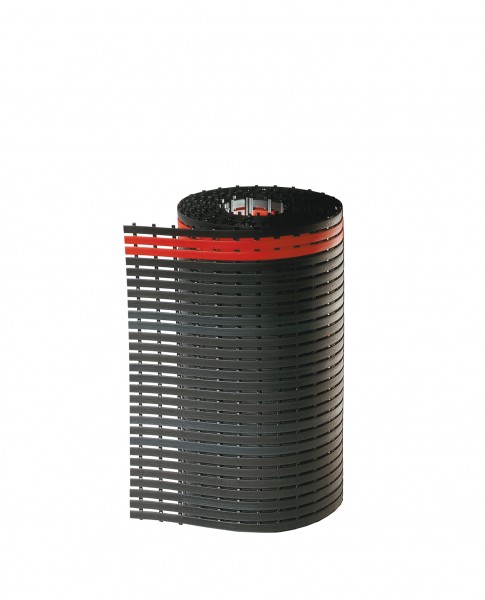 ErgoPlus Bodenmatte B800 mm - 10 m -, schwarz mit rotem Sicherheitsstreifen.