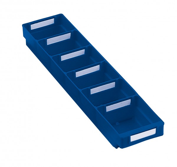 Regalkasten Mod. 510 blau, 500 x 120 x 65 mm, für 5 Trennplatten.
