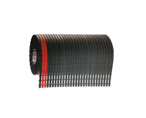 ErgoPlus Bodenmatte B800 mm, schwarz mit rotem Sicherheitsstreifen.