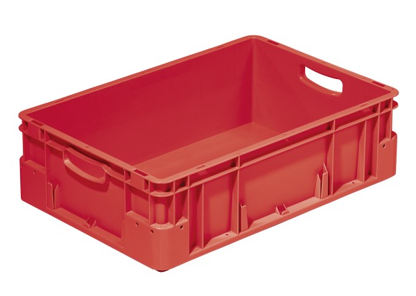 Euro-Transportbehälter rot, 600 x 400 x 180 mm.