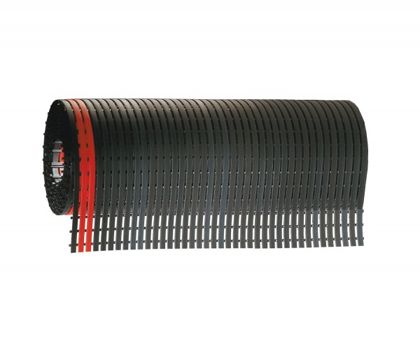 ErgoPlus Bodenmatte B1200 mm, schwarz mit rotem Sicherheitsstreifen.