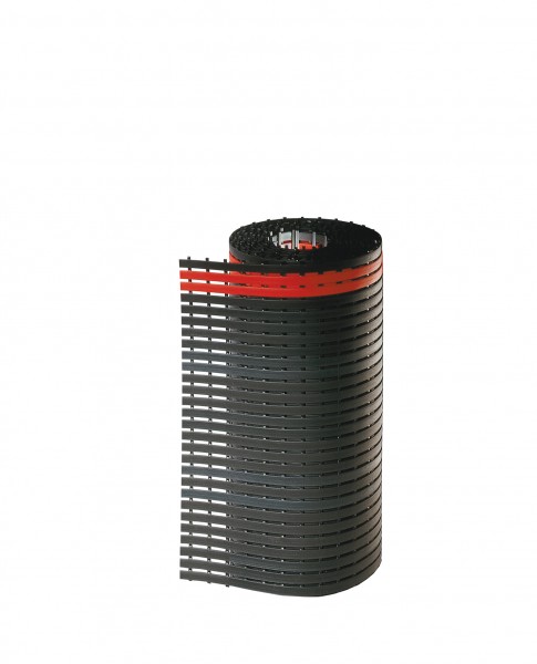 ErgoPlus Bodenmatte B800 mm - 5 m -, schwarz mit rotem Sicherheitsstreifen.
