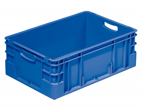 Euro-Transportbehälter blau, 600 x 400 x 220 mm.