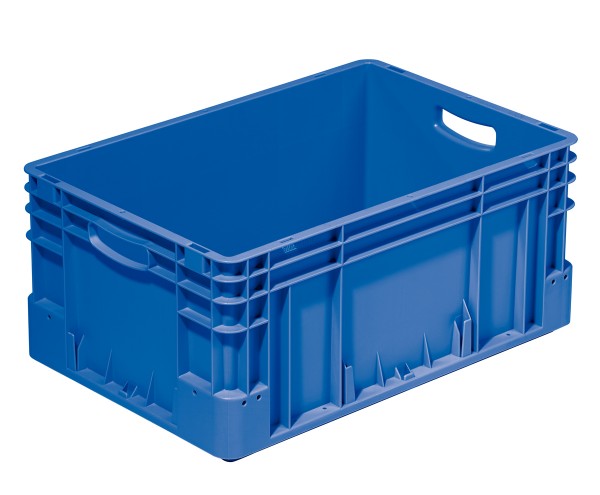 Euro-Transportbehälter blau, 600 x 400 x 270 mm.