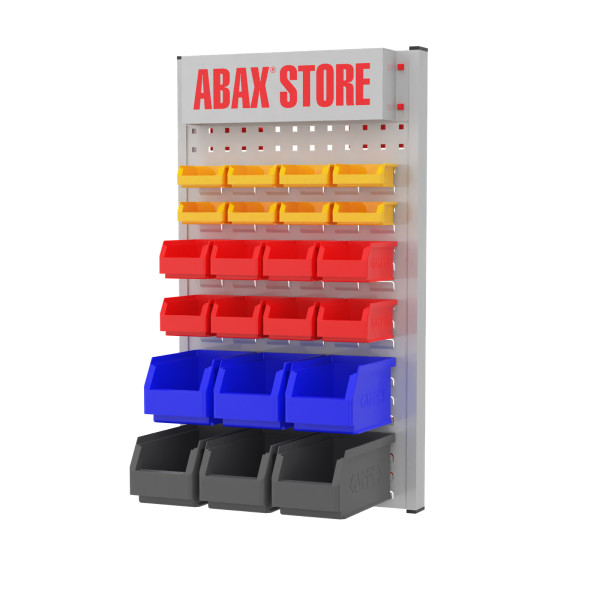 ABAX® Store Board Kombi Loch-/Schlitzplatte Mod. 10 RAL 7035 bestückt